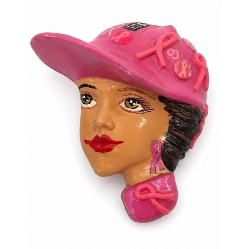 Susan G Komen Race for the Cure 10th Anniversary Hat Pin Signed by Artist Pink